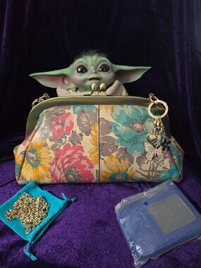 Patricia Nash Mia Kiss-Lock Frame Clutch/Crossbody Bag in First Bloom